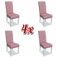 JVmoebel Stuhl, Modern Stuhl Holz Wohnzimmer Möbel Set 4x Stuhl Elegant Luxus Neu rosa