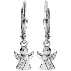 Paar Ohrhänger OSTSEE-SCHMUCK "Ostsee-Schmuck Ohrhänger kleiner Engel Ohrhänger kleiner Engel", weiß, Ohrringe, Damen, 24 x 7mm, Silber 925 (Sterlingsilber)