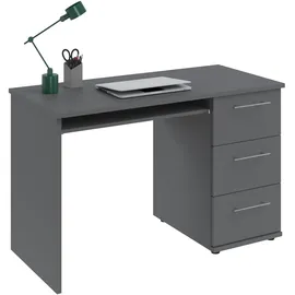 vogl möbelfabrik Schreibtisch VOGL MÖBELFABRIK "Tobi, wahlweise mit 3 Schubkästen oder 1 Schubkasten/1 Tür", grau (anthrazit), B:115cm H:73cm T:56cm, Tische, Schreibtisch, optional mit Tastaturauszug, Breite 115 cm