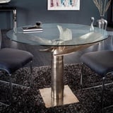 Design Esstisch ELICA 105cm silber-antik Aluminium Maritim - Weiß