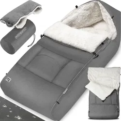 Babyfußsack Grau Kinderwagen geeignet mit Beutel