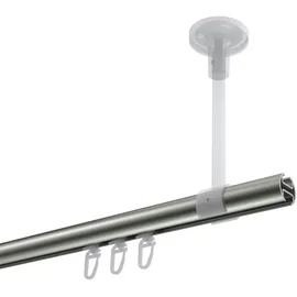 Interdeco GARDINENSTANGE INNENLAUF Sonette Sitra 400 cm (geteilt in 2 x 200 cm), 1-läufig, 20 mm Ø Edelstahl-Optik