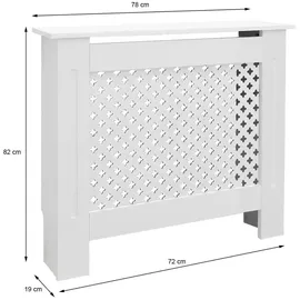 ECD Germany Heizkörperverkleidung Wabenmuster 78x19x82 cm Weiß