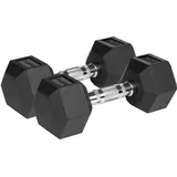 rebel electro Gusseisen Hanteln Sechseckige Gummierte HEX 2x7,5 kg schwarz