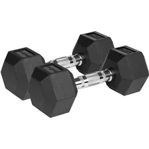 rebel electro Gusseisen Hanteln Sechseckige Gummierte HEX 2x7,5 kg schwarz