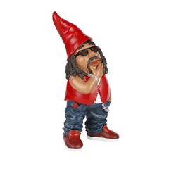 Gartenzwerg Mr. Cool, Gnome für Draußen, wetterfeste Gartendeko, Geschenkidee rot