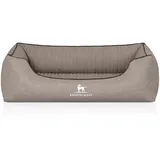 Knuffelwuff Hundebett Columbia Orthopädisch Kunstleder  M-L 85 x 63cm Hellgrau
