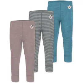 normani Outdoor Sports Normani, Outdoor Sports 3er Pack Baby Merino Hose Unterhose Tutira in Blau/Grau/Rosa | Gr.: 74