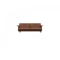 FLEXLUX 3-Sitzer Glow Designsofa, bequem und komfortabel durch hochwertigen Sitzaufbau, Skandinavisches Design, hochwertige Verarbeitung, Armlehne walnuss braun