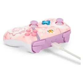 PowerA Enhanced Wireless Controller Princess Peach Plaid Rosa Nintendo Switch