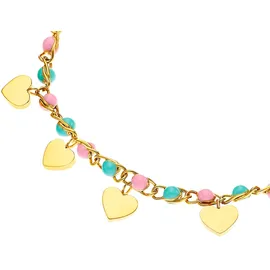 Prinzessin Lillifee Armband Herzen Edelstahl vergoldet 14 cm
