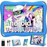SUAAT Kinder Tablet 9 Zoll Android 15 mit 32GB R0M+TF 2TB, 5G WiFi, Octa-Core, Widevine L1,AGPS, 5+8MP,Face ID, Kindersicherung, 5000mAh,1340 x 800,BT 5.0, Kids Tablet mit Eva Case - Blau