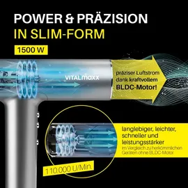 Vitalmaxx Slim Hairdryer grau/silber