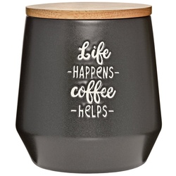 Cilio Vorratsdose Vorratsdose 1 Liter Matt Coffee Culture, Keramik, (Stück, 1-tlg), Kaffeedose Lebensmitteldose schwarz