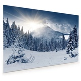 Primedeco Küchenrückwand Küchenrückwand Spritzschutz Glas mit Motiv Winterlandschaft 75 cm x 50 cm