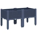 vidaXL Pflanzkasten mit Beinen 80 x 40 x 42 cm Blaugrau