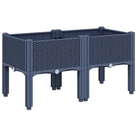 vidaXL Pflanzkasten mit Beinen 80 x 40 x 42 cm Blaugrau