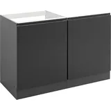 KOCHSTATION Spülenschrank KS-Bruneck >>Bruneck<< 120 cm breit, für viel Stauraum, hochwertige MDF-Fronten grau