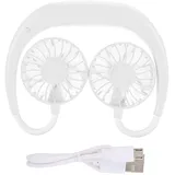Wiederaufladbarer Usb-nackenventilator Mit 3 Geschwindigkeitsstufen – Freihändig Für Sport Und Gaming (weiß)