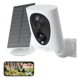 virtavo 2K Überwachungskamera Aussen Solar Akku WLAN Kamera Überwachung Aussen Kabellos Kamera, Nachtsicht WiFi Outdoor, Funktioniert mit Alexa, PIR, 2-Wege Audio,Cloud/SD Storage 2,4 GHz