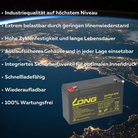 KungLong AGM BLEI AKKU Batterie 6V 12Ah kompatibel für USV BLEIGEL Gel + LADEGERÄT