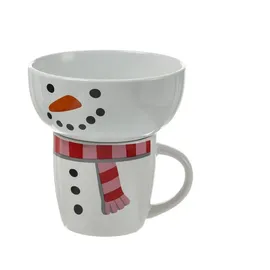 MARELIDA Frühstücksset Schneemann (Becher und Müslischale) in weiß | Gr.: onesize
