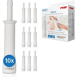 Reer 10er Pack Relieve Blähhilfe ideal bei Blähungen, Koliken, und Verstopfungen | Weiß