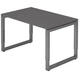 HAMMERBACHER RS12 höhenverstellbarer Schreibtisch grafit rechteckig, Kufen-Gestell grau 120,0 x 80,0 cm