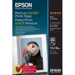 Epson Fotopapier Fotopapier Premium Glossy/S042154, 13x18 cm,255, Fotopapier weiß
