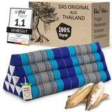 livasia Keilkissen Dreieckskissen 80 cm breit (Classic) - 33x80x30cm -, Kapok, vegan, handgefertigt blau