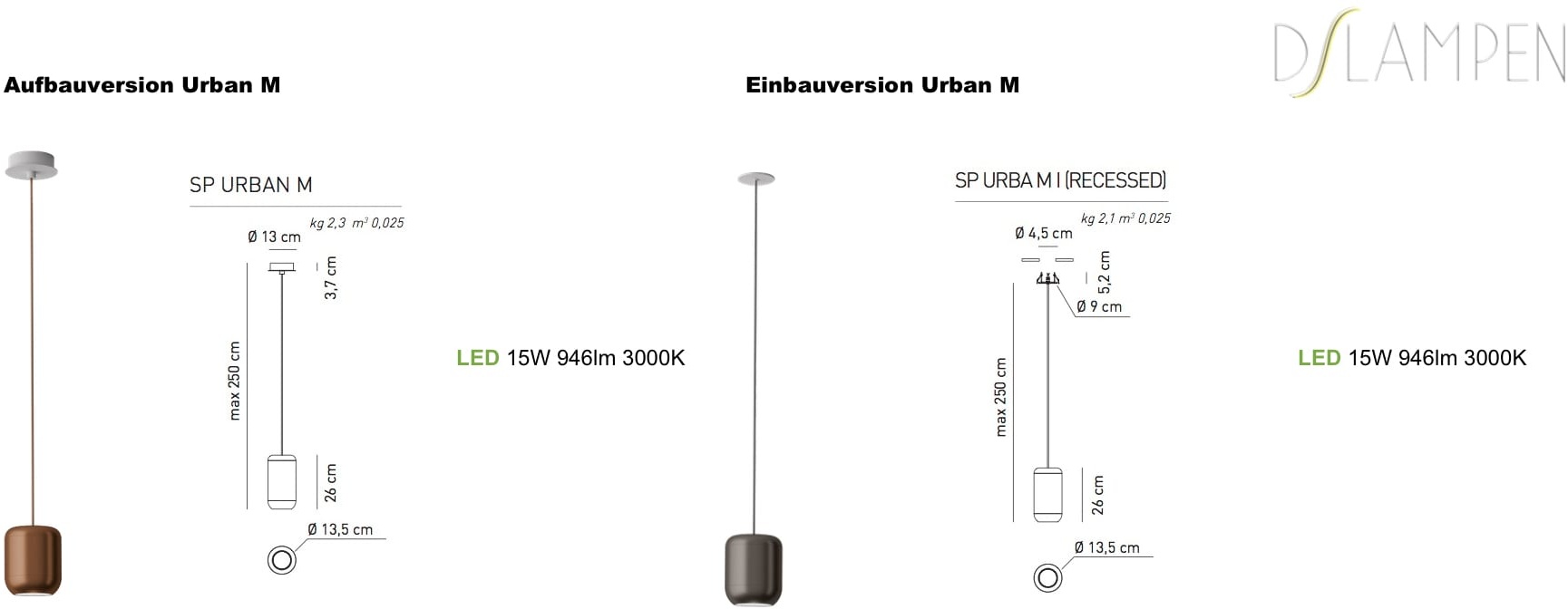 Geometrische Led-Hängeleuchte Urban M Aufbau-oder Einbauversion Axo Light - Weiß, Einbauleuchten