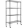 Vevor Lagerregal Metall 120 x 45 x 188 cm schwarz mit Rädern 4-stufig verstellbar