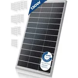 Solarpanel Monokristallin - 2er, 130 W, 18 V für 12 V Batterien, Photovoltaik, Ladekabel, Silizium - Solarzelle, Solaranlage für Wohnwagen, Camping