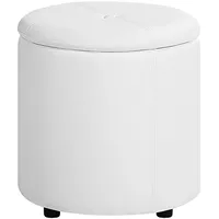 Beliani Pouf Weiß ⌀ 38 cm MARYLAND