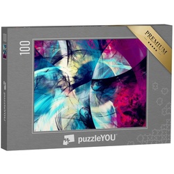 puzzleYOU Puzzle Blau-abstrakte fraktale Kunst, 100 Puzzleteile, puzzleYOU-Kollektionen Abstrakt