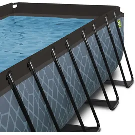 EXIT TOYS Stone Pool 400 x 200 x 122 cm inkl. Sandfilter, Abdeckung