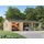 Palmako Garage Roger 19,0 + 33,2 m2 - 44 mm - mit Holztor naturbelassen