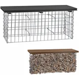 DEMA Gabionenbank Wuppertal 100x30x43cm anthrazit WPC Gartenbank Gabione Sitzbank
