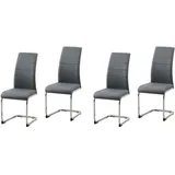 Hti-Living Schwingstuhl SallyC Kunstleder grau 4er Set