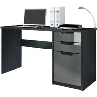 Vladon Schreibtisch Grau, 129x76x60 cm, Arbeitszimmer, Schreibtische, Bürotische