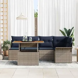 vidaXL Gartenlounge-Set 6-tlg. Grau