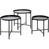 Haku-Möbel Beistelltisch H21512 Metall schwarz 3er Set