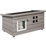 PawHut Katzenhaus 52 x 87 cm Grau/Schwarz/Weiß