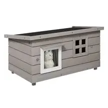 PawHut Katzenhaus 52 x 87 cm Grau/Schwarz/Weiß