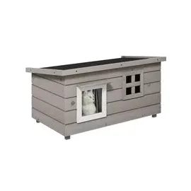 PawHut Katzenhaus 52 x 87 cm Grau/Schwarz/Weiß