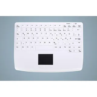 Active Key AK-4450-GUVS-W/GE (DE) Hygiene Notebook Style Touchpad Keyboard Fully Sealed Watertight U (DE, Kabelgebunden), Tastatur, Weiss