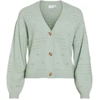 VILA Strickjacke - Silt Green / Dark Melange - L