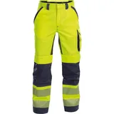 DASSY Odessa Sommer Warnschutz Bundhose mit Kniepolstertaschen - neongelb/dunkelblau