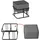 [en.casa] Hocker, Multifunktionaler stapelbarer Sitzhocker Tas 2er Set quadratisch Dunkelgrau