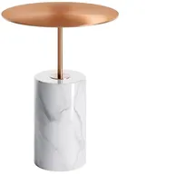 Steinberg Serie 541 Beistelltisch, mit Marmorsockel, rund, 400x400x525mm, SOLIDSurface, 541710052RG, Farbe: Rose Gold